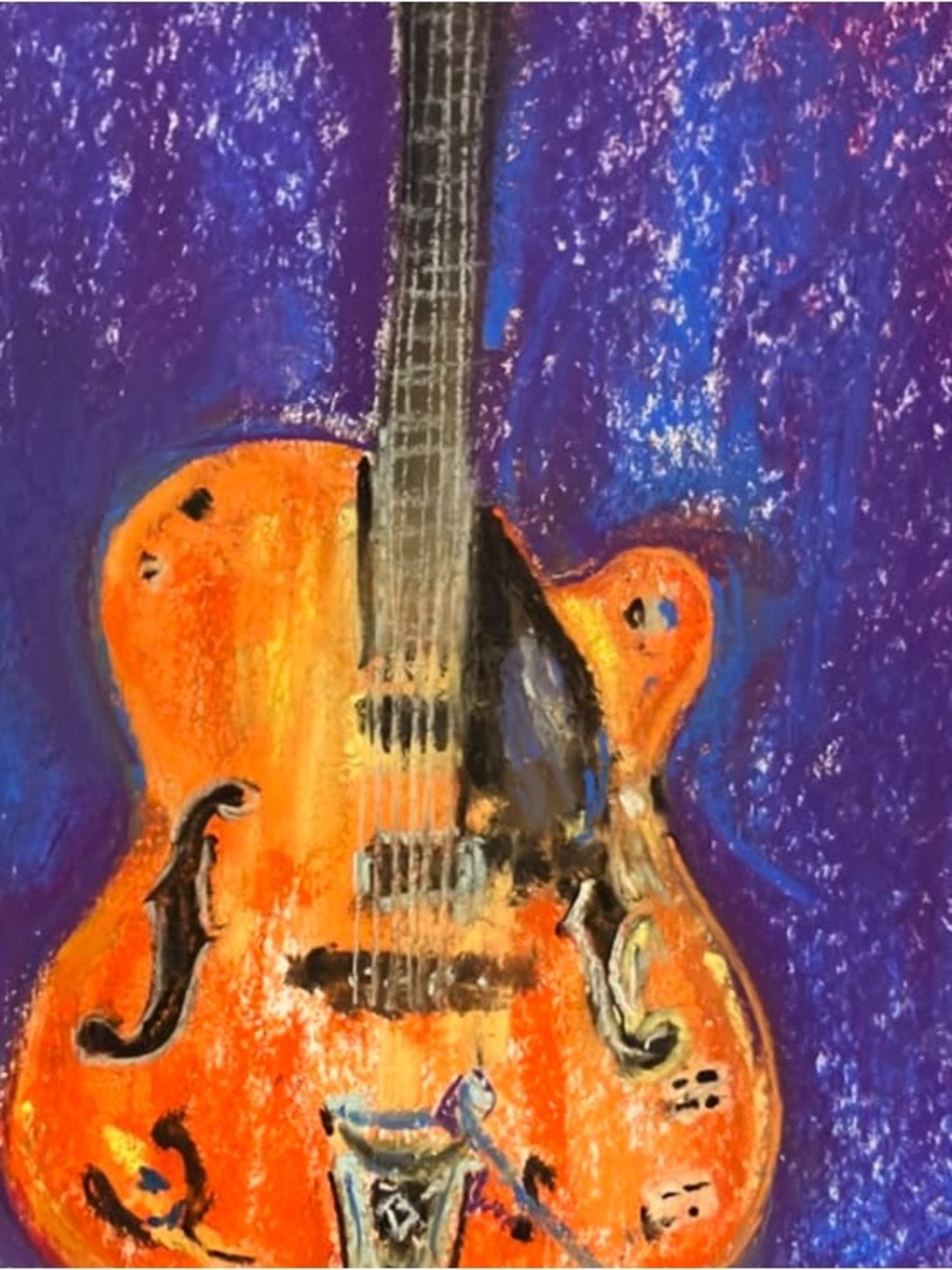 Artisan Orange Guitar on Violet-Blue Field Brian Setzer Gretsch 1959